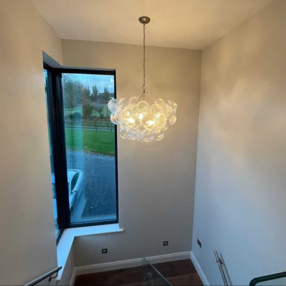 Pendant Light Glass Cluster Chandelier 60.0 cm Adjustable Brass Dining Room Living Room Modern Hanging Ceiling Lamp | Thomler