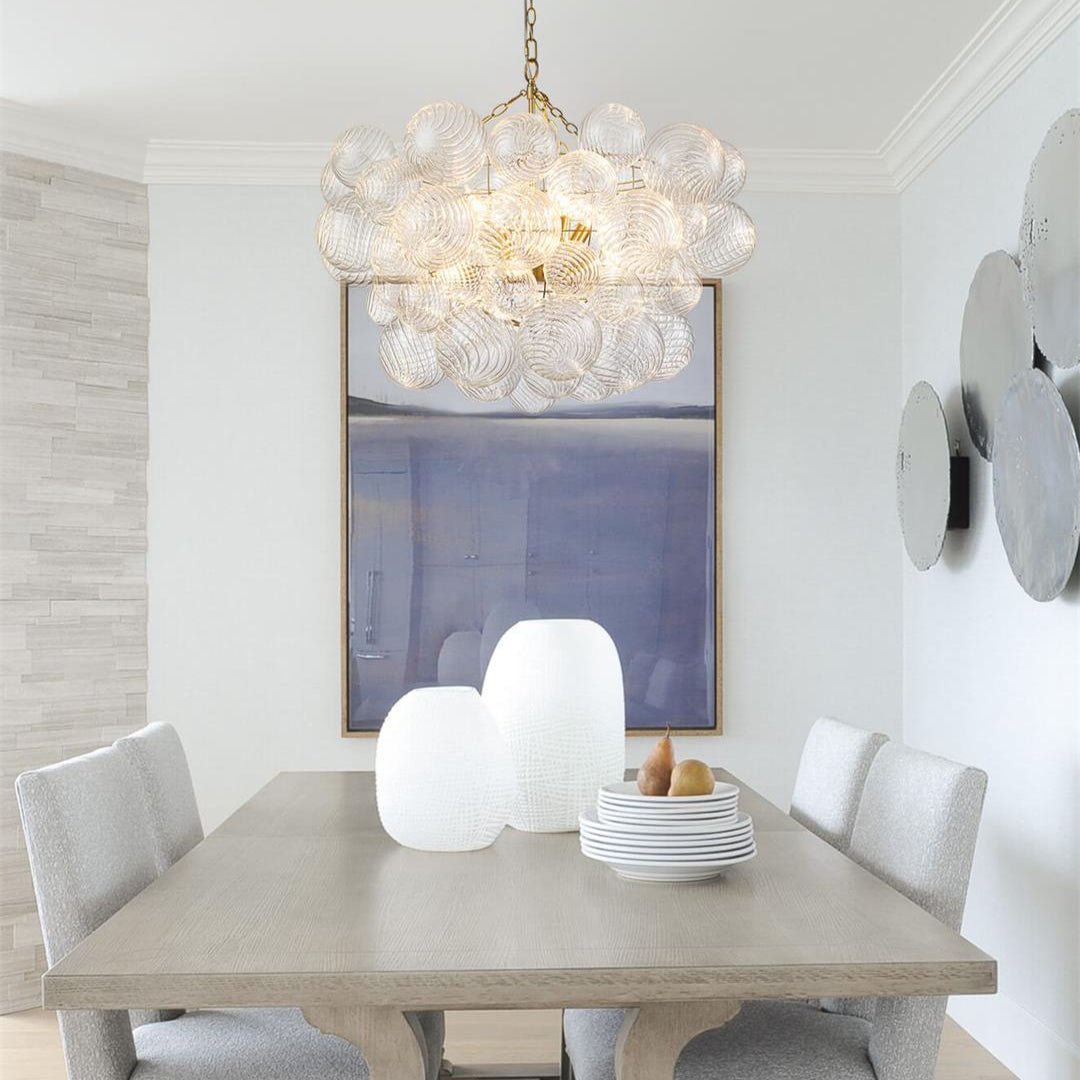 Pendant Light Glass Cluster Chandelier 60.0 cm Adjustable Brass Dining Room Living Room Modern Hanging Ceiling Lamp | Thomler