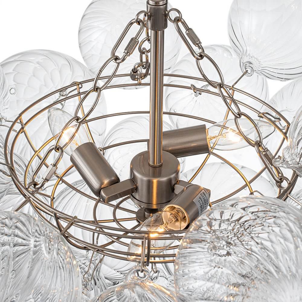 Pendant Light Glass Cluster Chandelier 60.0 cm Adjustable Brass Dining Room Living Room Modern Hanging Ceiling Lamp | Thomler