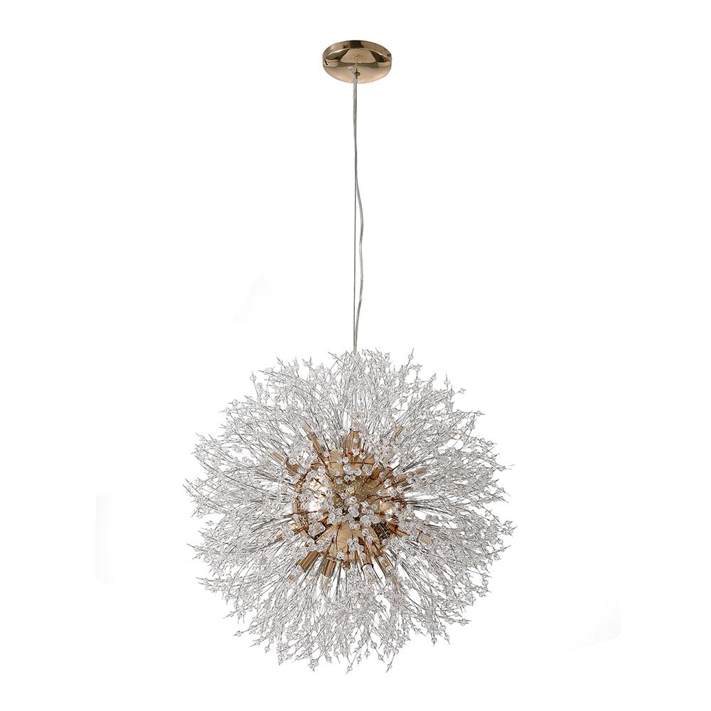 Pendant Chandelier Metal 60.0 cm Gold Dining Room Dandelion Ceiling Light Adjustable G9 Hanging Lamp Modern Sputnik Style | Thomler