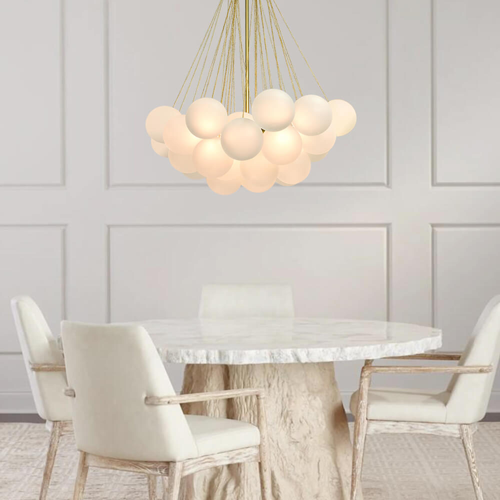Pendant Light Glass Cluster 80.0 cm Adjustable Dining Room Ceiling Chandelier Modern Bubble Ceiling Lamp | Thomler