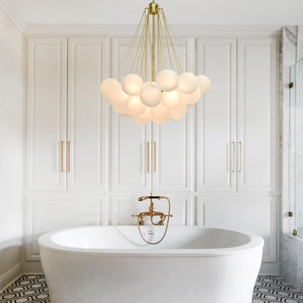 Pendant Light Glass Cluster 80.0 cm Adjustable Dining Room Ceiling Chandelier Modern Bubble Ceiling Lamp | Thomler