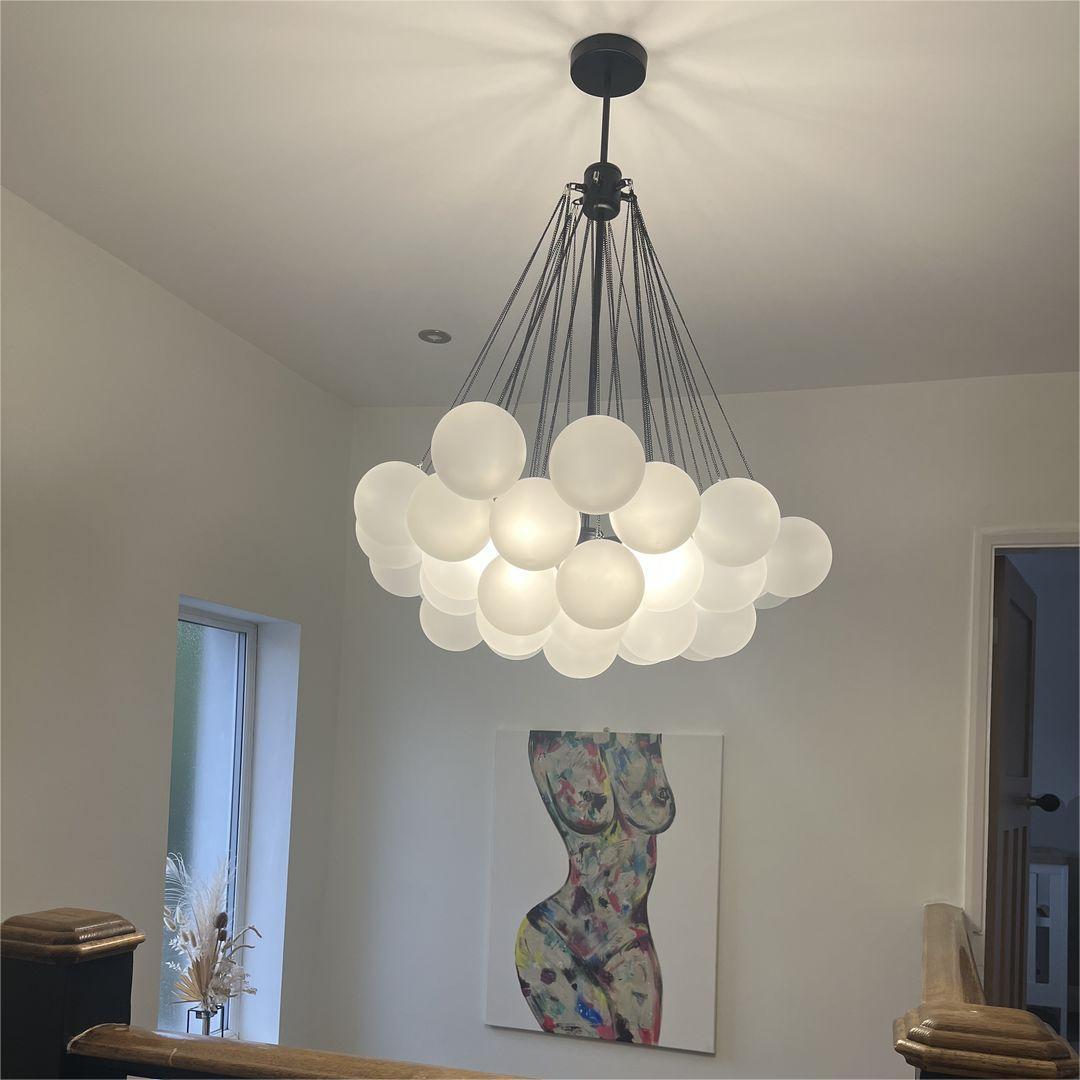 Pendant Light Glass Cluster 80.0 cm Adjustable Dining Room Ceiling Chandelier Modern Bubble Ceiling Lamp | Thomler