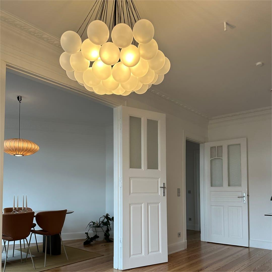 Pendant Light Glass Cluster 80.0 cm Adjustable Dining Room Ceiling Chandelier Modern Bubble Ceiling Lamp | Thomler