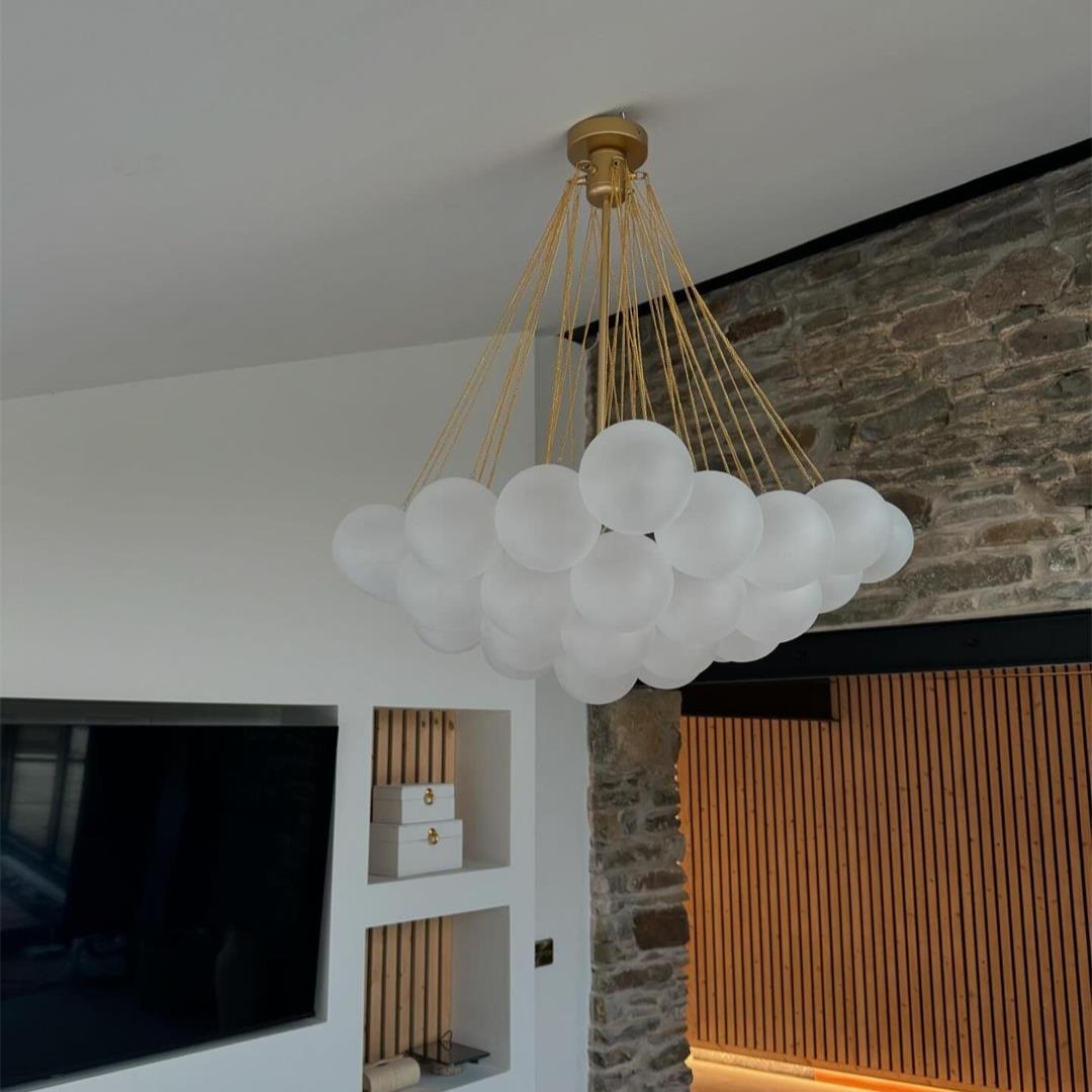 Pendant Light Glass Cluster 80.0 cm Adjustable Dining Room Ceiling Chandelier Modern Bubble Ceiling Lamp | Thomler