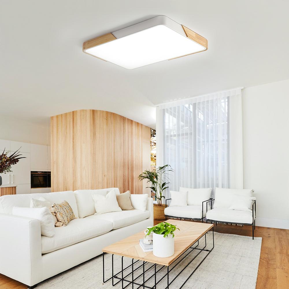 Flush-Mount LED Ceiling Light with Adjustable Brightness & Color Temperature – Modern Rectangular Fixture for Kitchen, Office, Bedroom & | Thomler