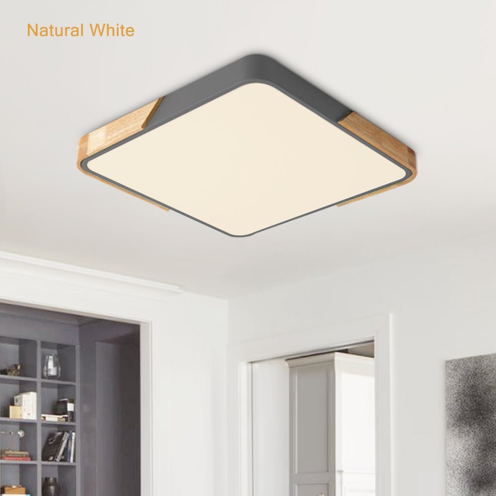Flush-Mount LED Ceiling Light with Adjustable Brightness & Color Temperature – Modern Rectangular Fixture for Kitchen, Office, Bedroom & | Thomler