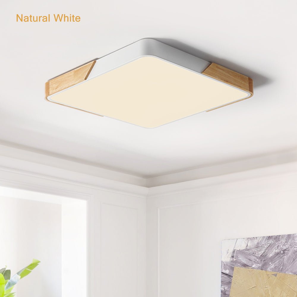 Flush-Mount LED Ceiling Light with Adjustable Brightness & Color Temperature – Modern Rectangular Fixture for Kitchen, Office, Bedroom & | Thomler