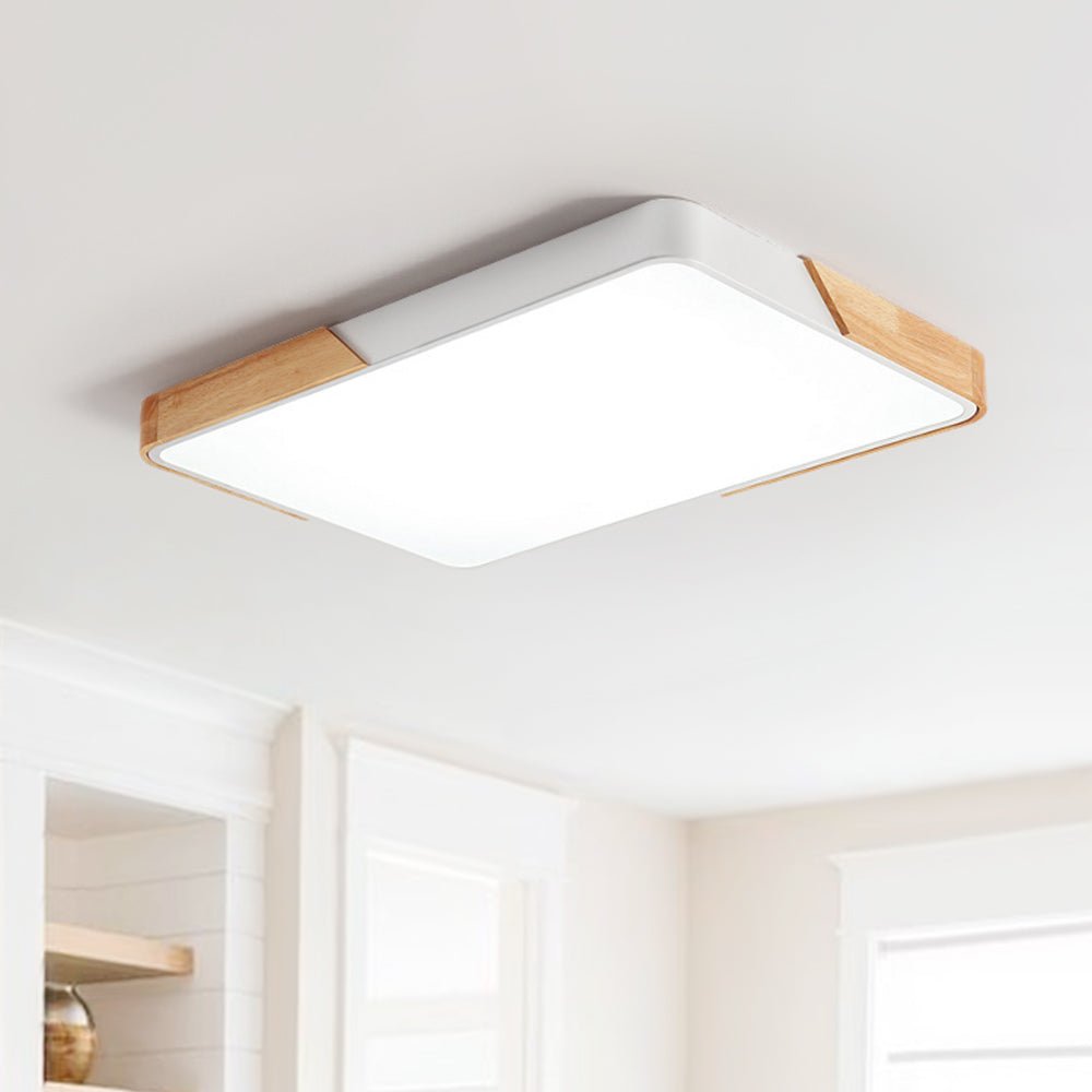Flush-Mount LED Ceiling Light with Adjustable Brightness & Color Temperature – Modern Rectangular Fixture for Kitchen, Office, Bedroom & | Thomler