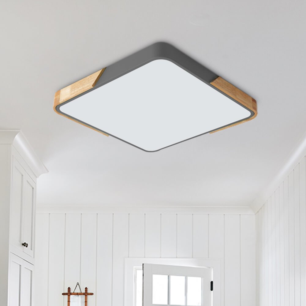 Flush-Mount LED Ceiling Light with Adjustable Brightness & Color Temperature – Modern Rectangular Fixture for Kitchen, Office, Bedroom & | Thomler