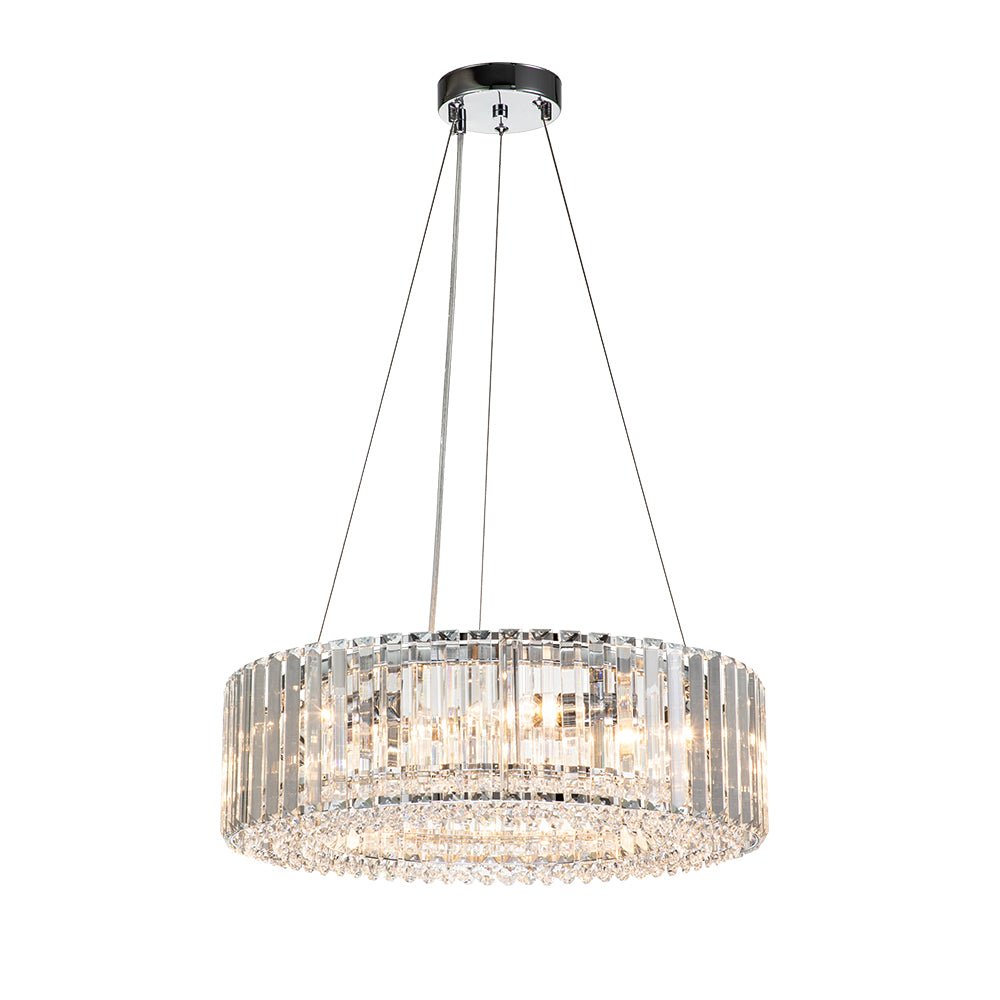 Kristallen Kroonluchter 6-Lichts Chroom Modern Rond 50cm Eetkamer Woonkamer | Sansoti