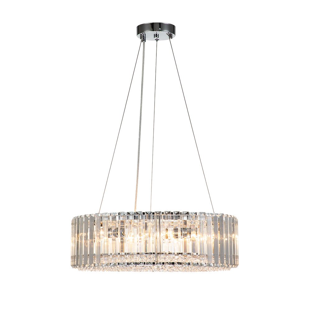 Kristallen Kroonluchter 6-Lichts Chroom Modern Rond 50cm Eetkamer Woonkamer | Sansoti