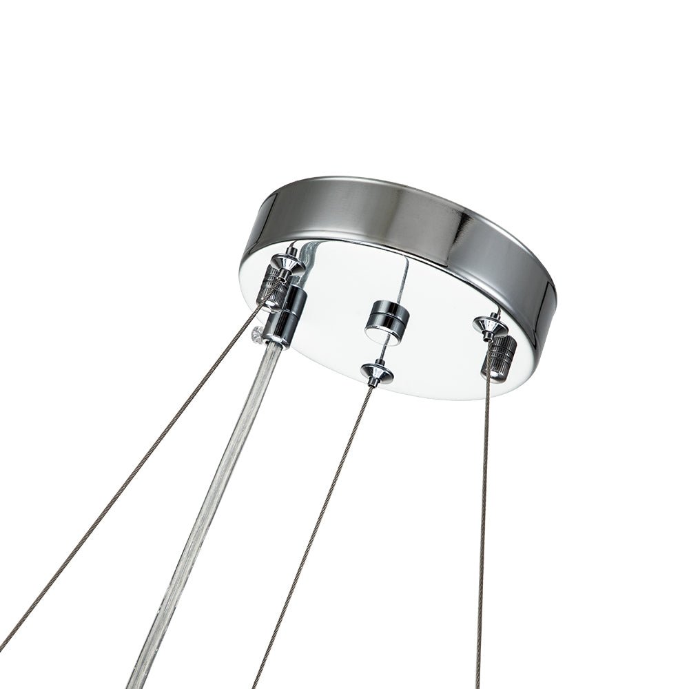 Kristallen Kroonluchter 6-Lichts Chroom Modern Rond 50cm Eetkamer Woonkamer | Sansoti