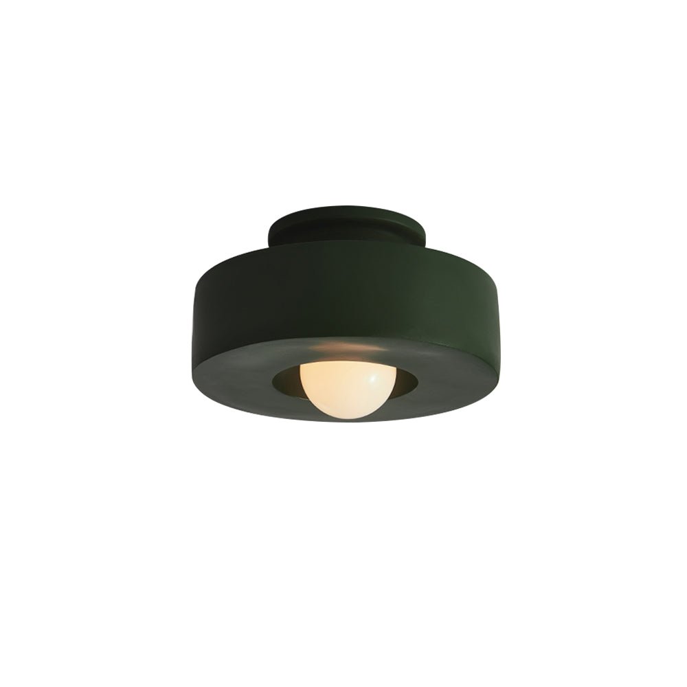 Ceiling Lamp Resin Cylinder 30.0 cm Red Green Black Living Room Bedroom Dimmable Flush Mount Nordic Wabi Sabi Light | Thomler