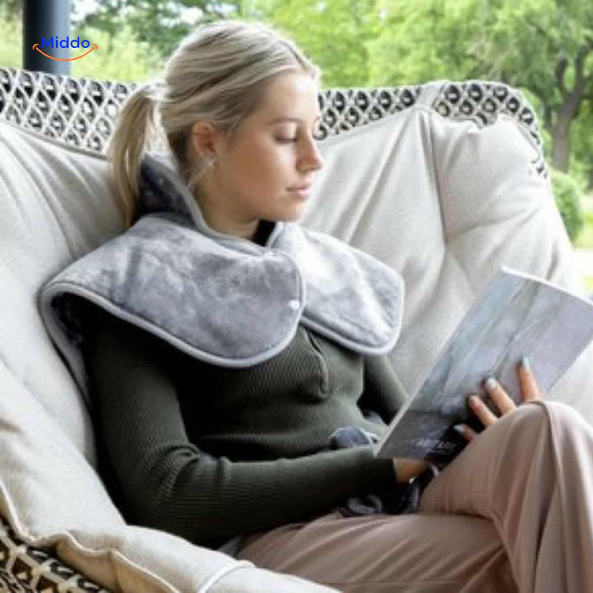 Electric Heated Neck & Shoulder Wrap with 9 Heat Settings and Auto Shutoff for Pain Relief | Thomler