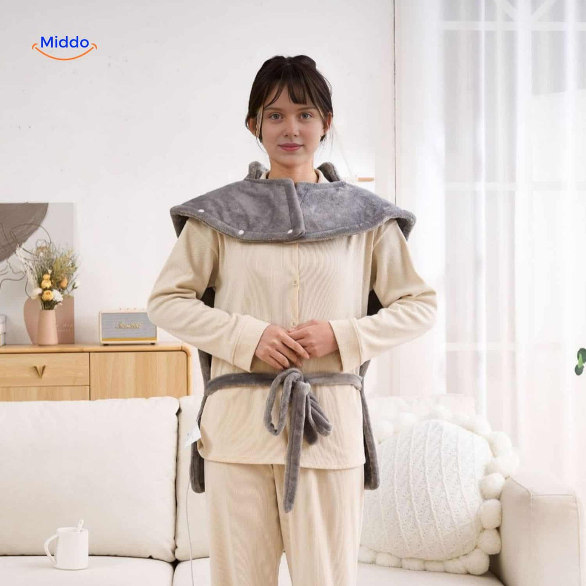 Electric Heated Neck & Shoulder Wrap with 9 Heat Settings and Auto Shutoff for Pain Relief | Thomler