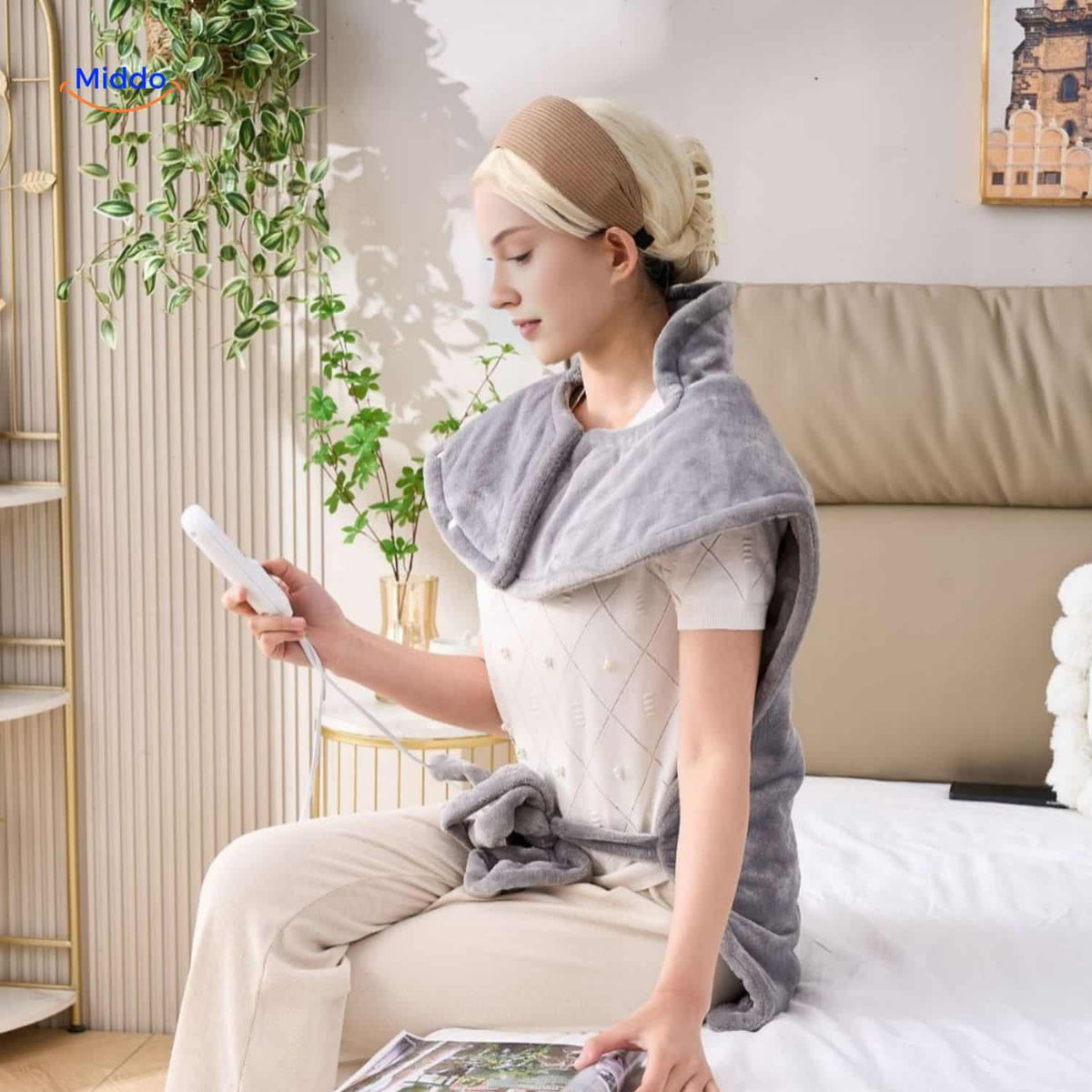 Electric Heated Neck & Shoulder Wrap with 9 Heat Settings and Auto Shutoff for Pain Relief | Thomler