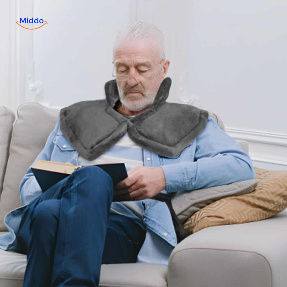 Electric Heated Neck & Shoulder Wrap with 9 Heat Settings and Auto Shutoff for Pain Relief | Thomler