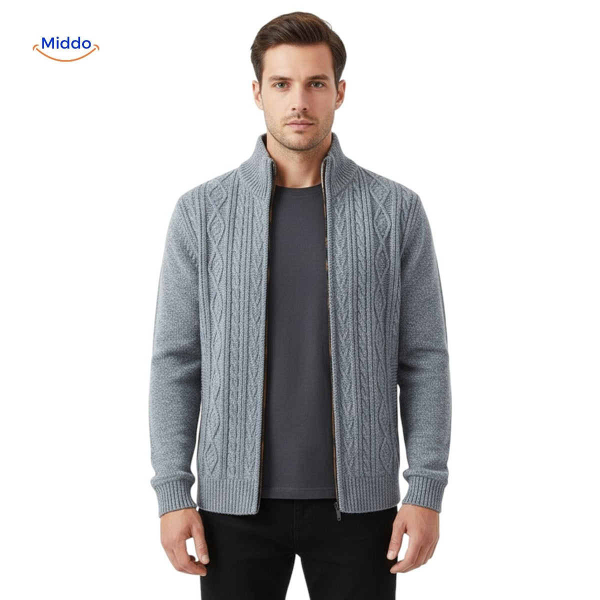 Insulated Zip-Front Sweater Vest for Men – Fleece-Lined, Structured Fit, Ribbed Trim – Casual Layer for Fall & Winter | Thomler