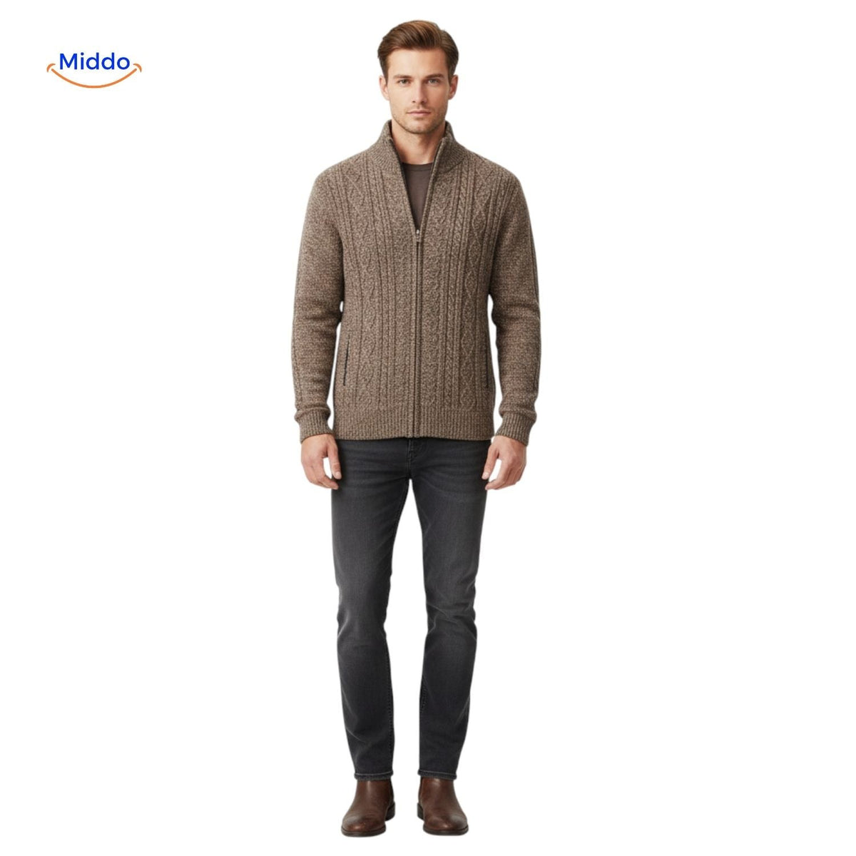 Insulated Zip-Front Sweater Vest for Men – Fleece-Lined, Structured Fit, Ribbed Trim – Casual Layer for Fall & Winter | Thomler