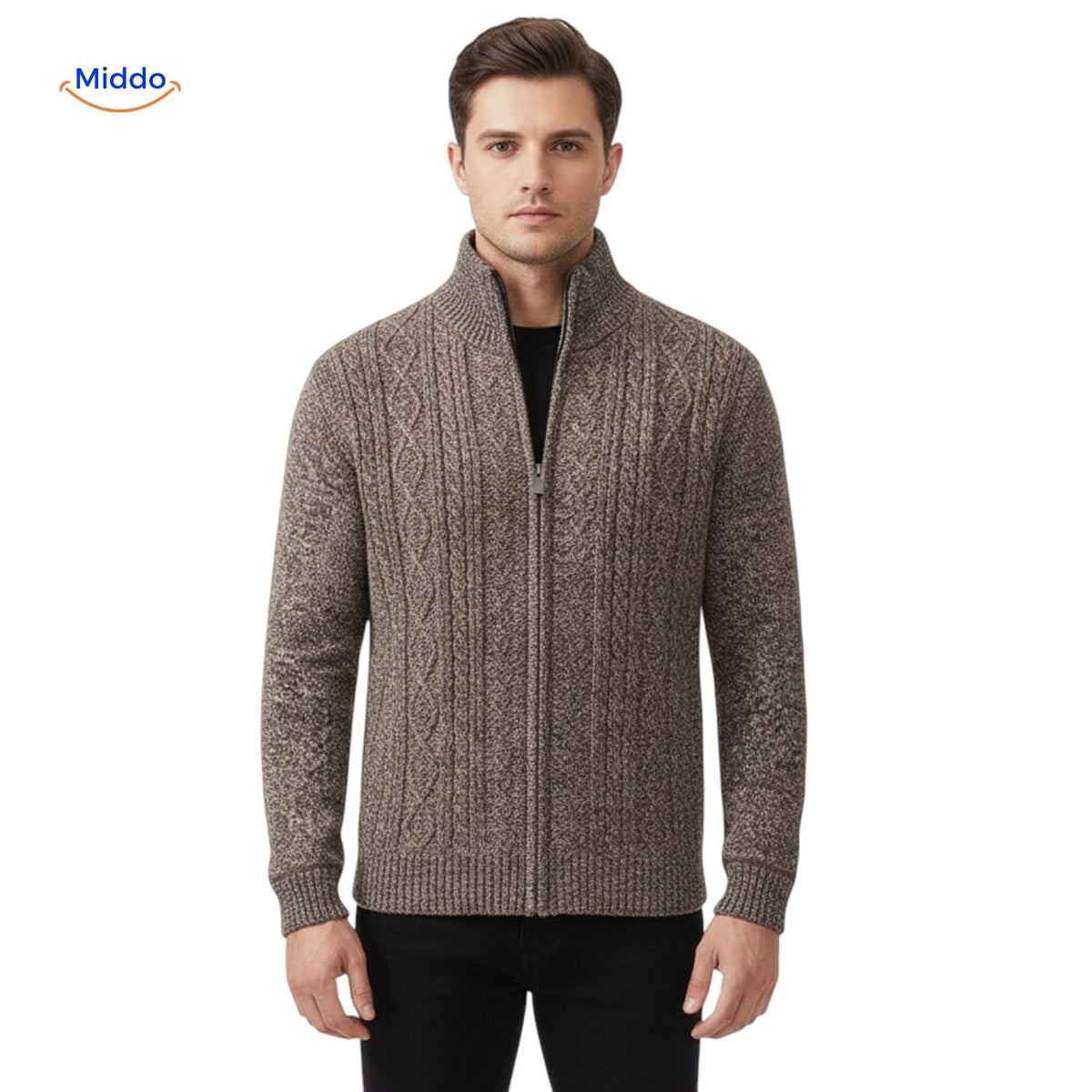 Insulated Zip-Front Sweater Vest for Men – Fleece-Lined, Structured Fit, Ribbed Trim – Casual Layer for Fall & Winter | Thomler