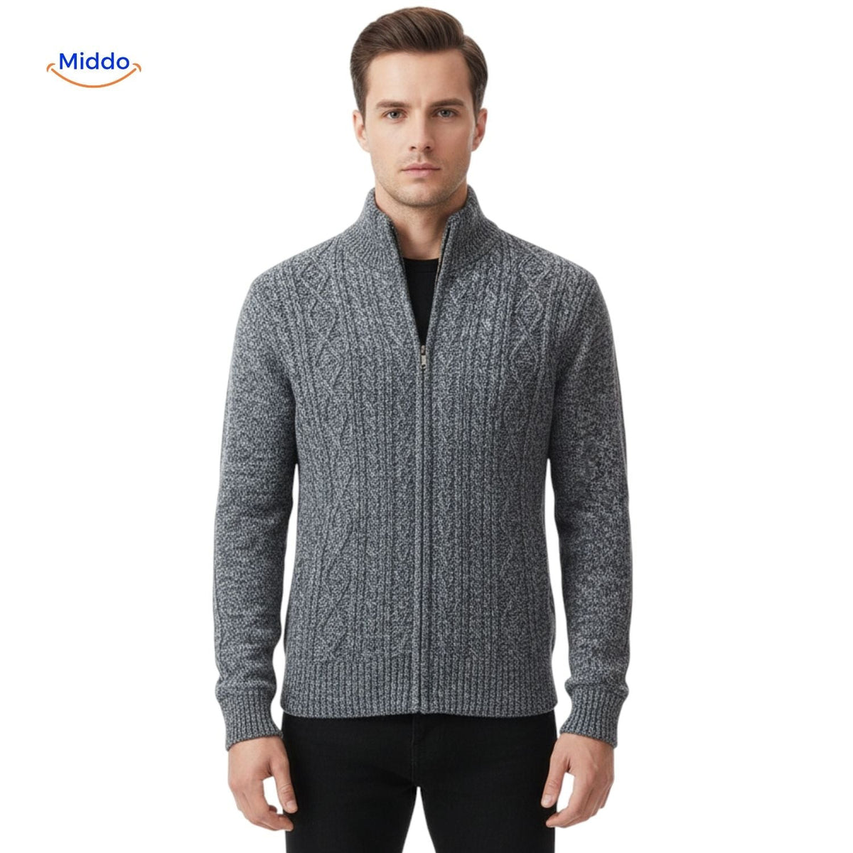 Insulated Zip-Front Sweater Vest for Men – Fleece-Lined, Structured Fit, Ribbed Trim – Casual Layer for Fall & Winter | Thomler