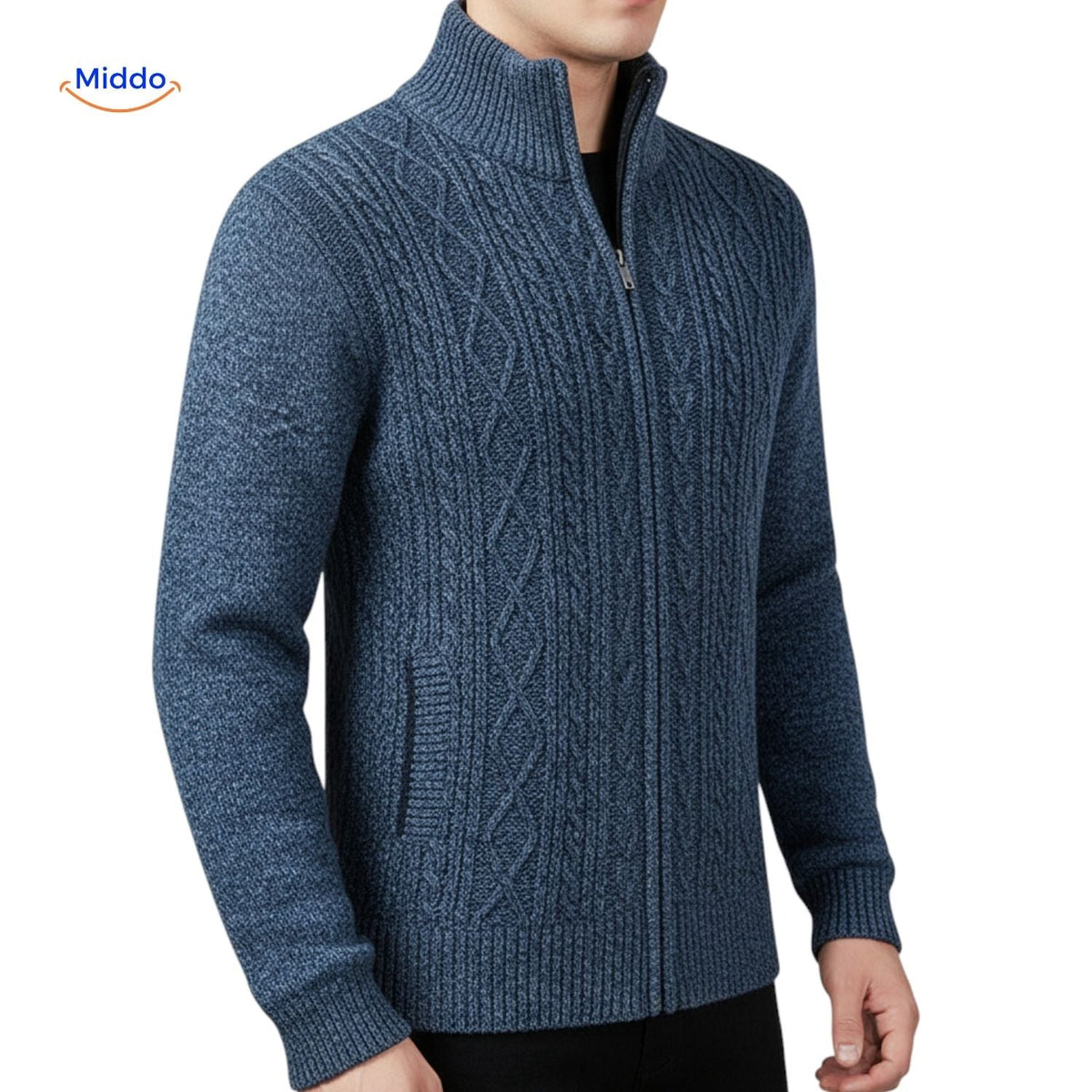 Insulated Zip-Front Sweater Vest for Men – Fleece-Lined, Structured Fit, Ribbed Trim – Casual Layer for Fall & Winter | Thomler