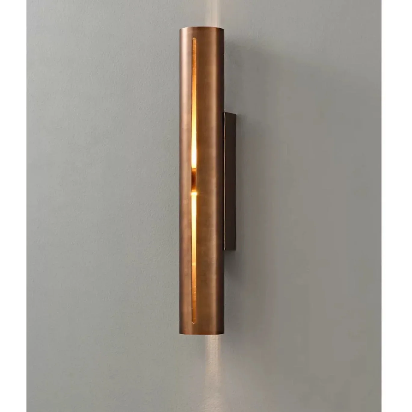 Wall Lamp Copper Cylinder 13.8 in Vertical Warm White Indoor Hallway Bedroom Contemporary Sconce Lighting Fixture | Thomler