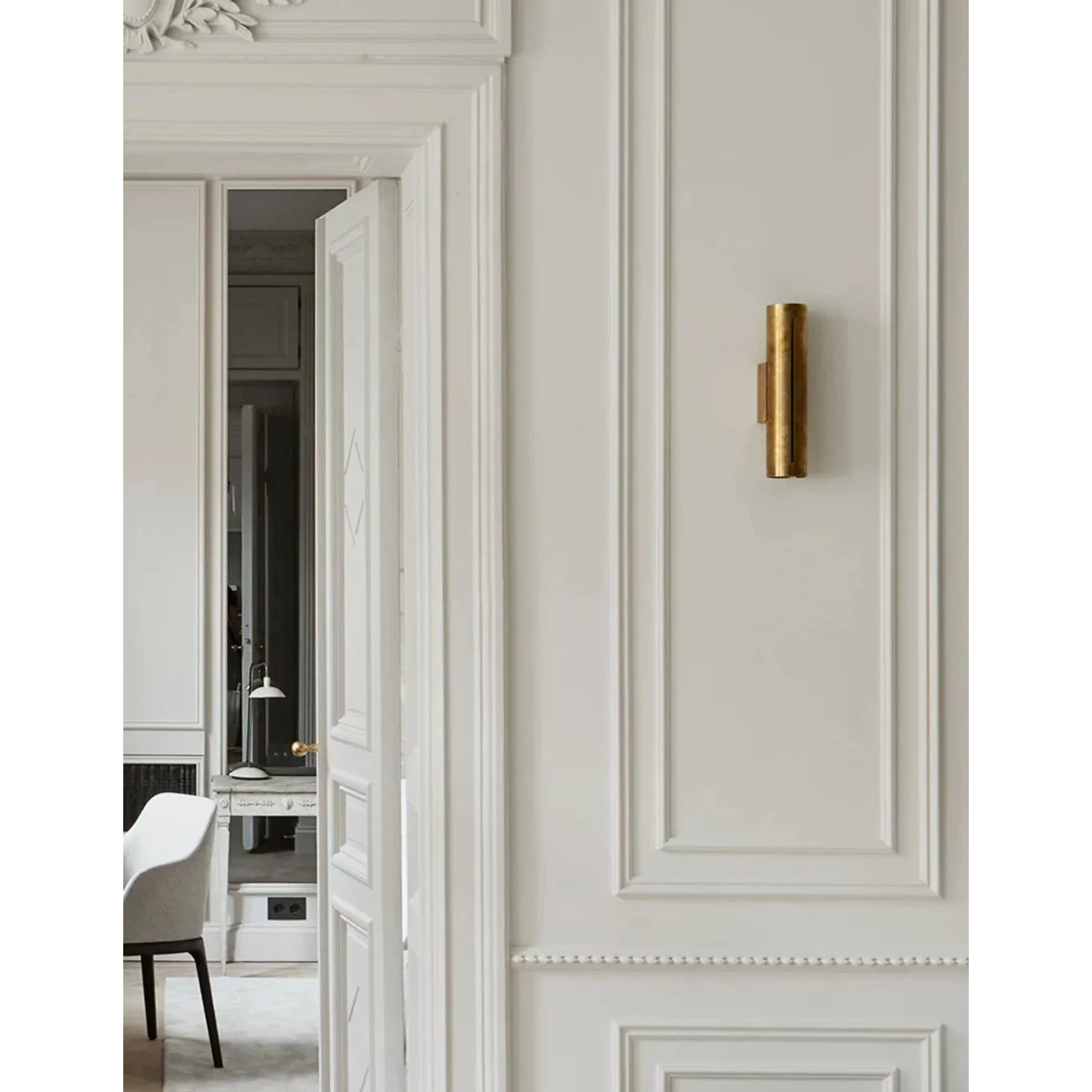 Wall Lamp Copper Cylinder 13.8 in Vertical Warm White Indoor Hallway Bedroom Contemporary Sconce Lighting Fixture | Thomler