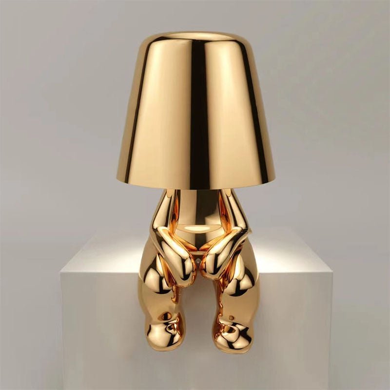 Table Lamp Gold Iron 7 in Wireless LED Desk Reading Portable Touch Control Bedroom Study Light | Thomler