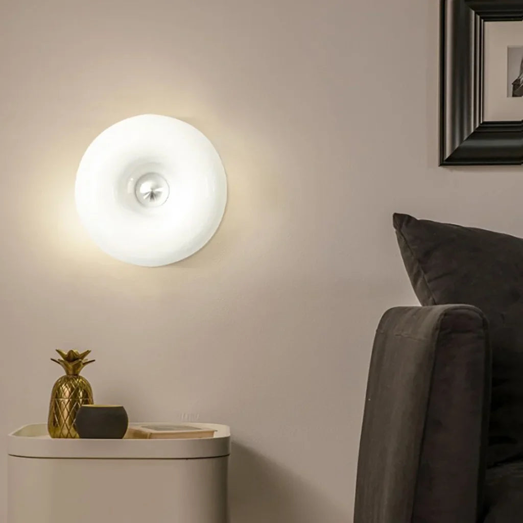 Wall Lamp Glass 9.8 in Donut Shape Orange Modern Interiors Touch Activated LED Ambient Lighting | Thomler