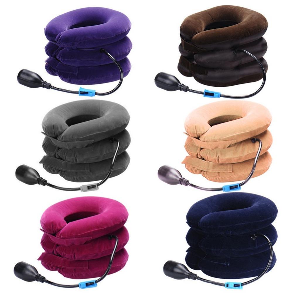 Inflatable Neck Support Pillow for Pain Relief & Cervical Alignment – Adjustable Air Traction Device for Home Use, Portable | Thomler