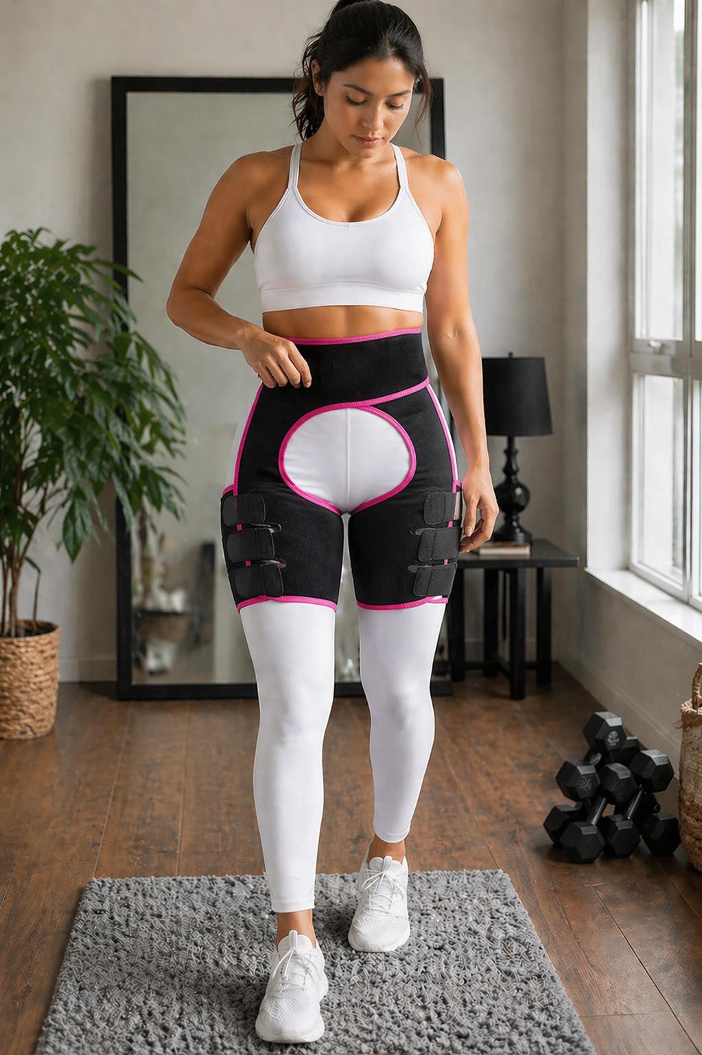 Adjustable Compression Wrap with Leg Straps for Waist and Upper Thigh Stabilization | Support Brace for Gym, Fitness, Recovery and Everyday | Thomler