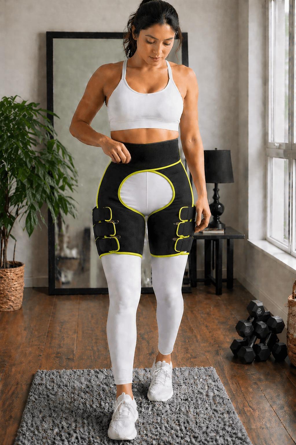 Adjustable Compression Wrap with Leg Straps for Waist and Upper Thigh Stabilization | Support Brace for Gym, Fitness, Recovery and Everyday | Thomler