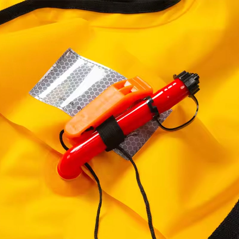 Auto-Inflate Life Vest – 150N Buoyancy, 3-5 Second Deployment, Adjustable Fit for Adults up to 330 lbs, SOLAS Reflective Strips, Neoprene | Thomler