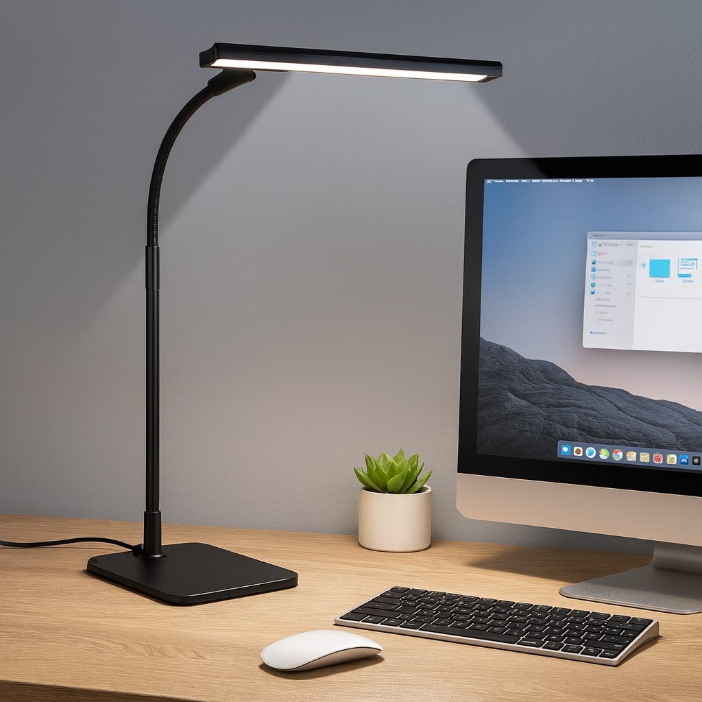 Adjustable Task Light with 5 Brightness Settings – Gooseneck Arm for Home Office & Bedside | Thomler