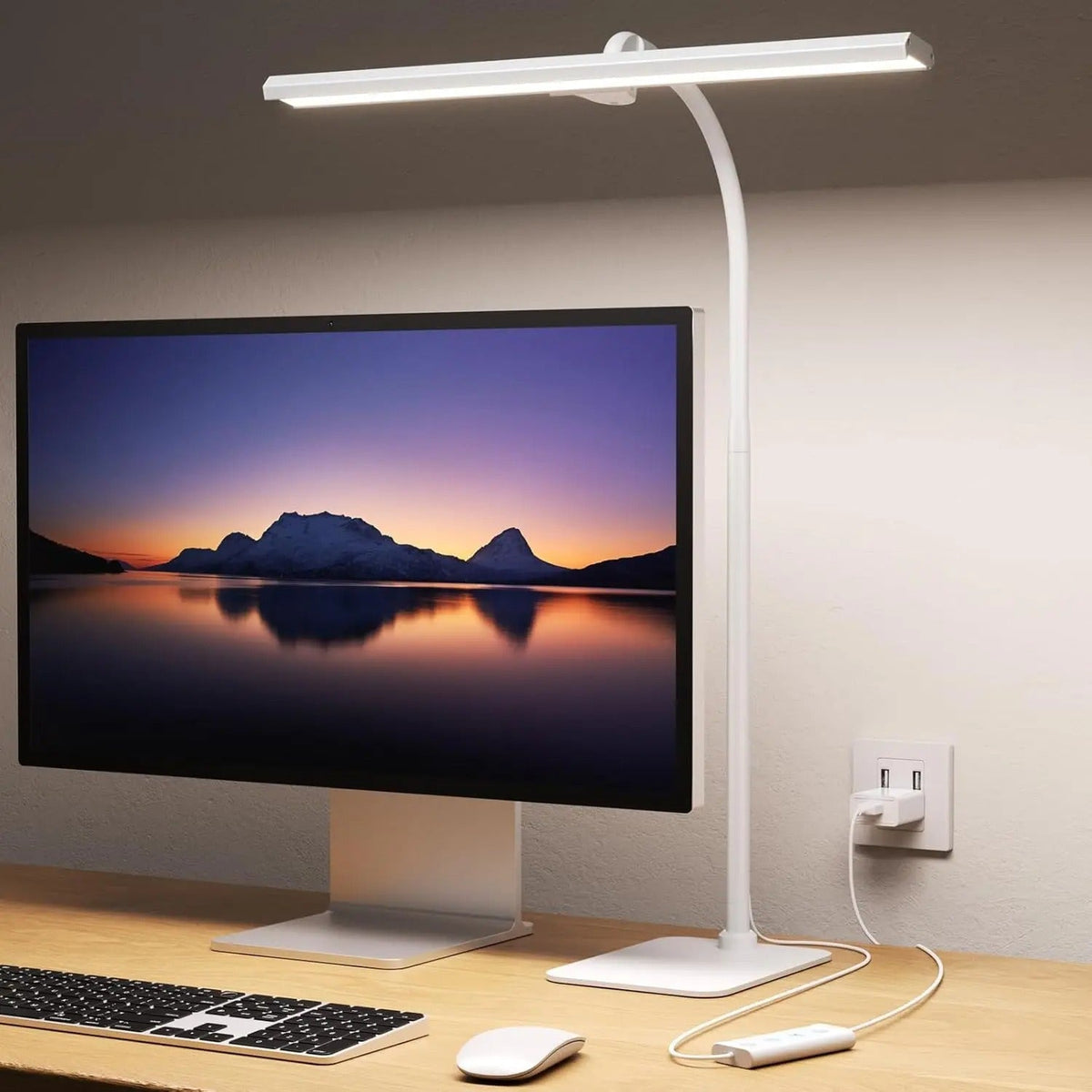 Adjustable Task Light with 5 Brightness Settings – Gooseneck Arm for Home Office & Bedside | Thomler