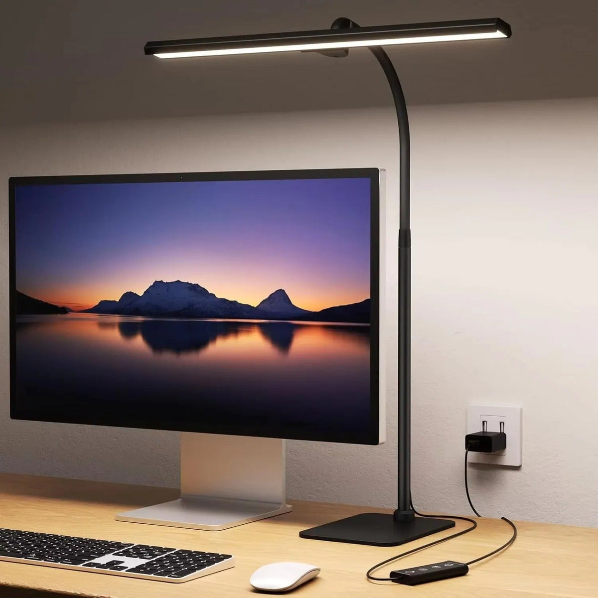 Adjustable Task Light with 5 Brightness Settings – Gooseneck Arm for Home Office & Bedside | Thomler