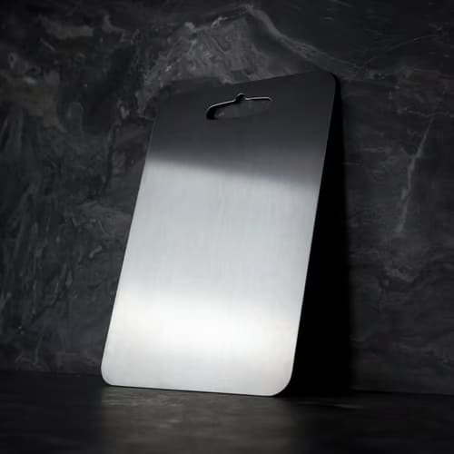 Metal Prep Surface with Antimicrobial Coating for Kitchen – Knife-Safe, Non-Porous & Stain-Proof Chopping Block | Thomler