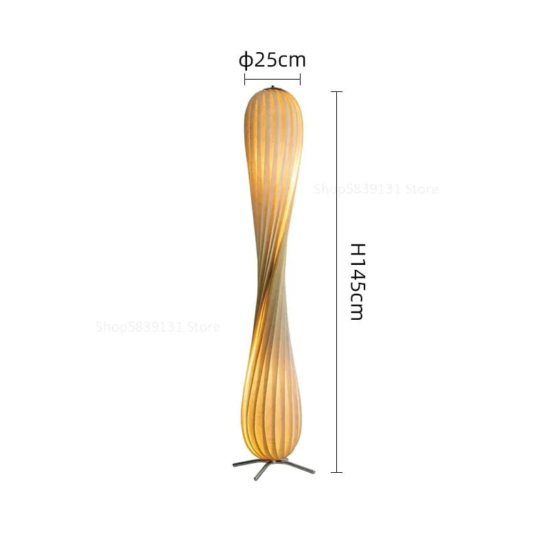 Floor Lamp Birch Wood 47.2 in Natural Living Room Bedroom LED Modern Sculptural Lighting | Thomler