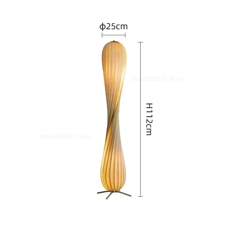 Floor Lamp Birch Wood 47.2 in Natural Living Room Bedroom LED Modern Sculptural Lighting | Thomler