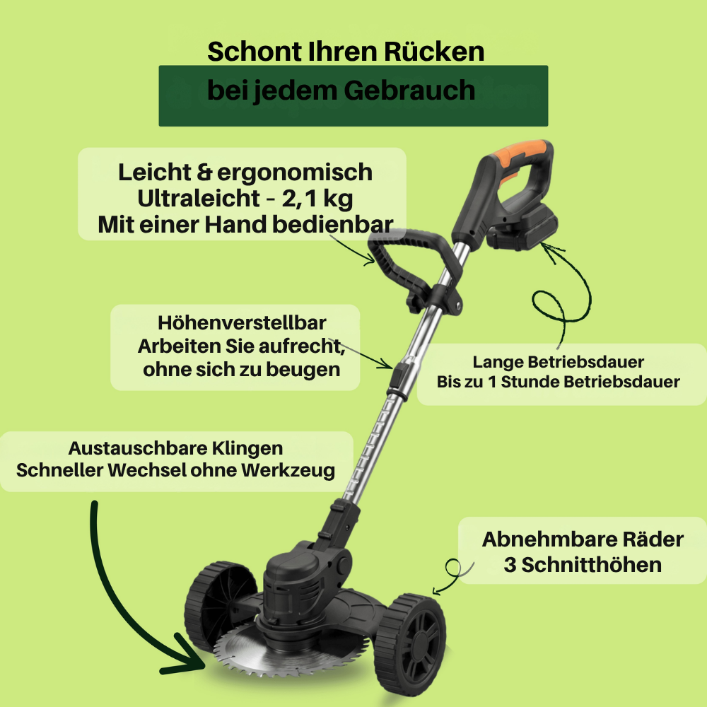 Cordless String Trimmer 3-in-1 21V Lithium-Ion Grass Edger Lawn Tool with 6-Inch Cutting Path for Yard Work & Garden Maintenance | Thomler