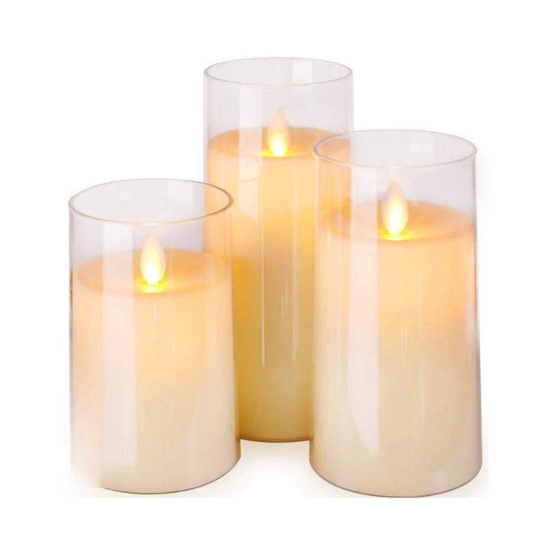 Battery-Operated LED Pillar Candles with Flickering Flame & Timer – Flameless Candle Lights for Home Decor, Weddings, Holidays | Thomler