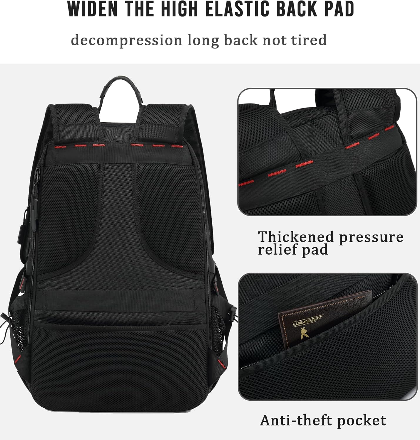 Large Capacity Travel Backpack with Laptop Sleeve fits 14-17 inch for Business Trips Weekend Getaways College Commute Hiking Camping Outdoor | Thomler
