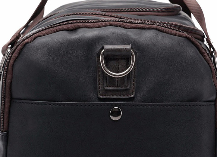 Faux Leather Weekend Duffel Bag with Shoulder Strap for Travel & Gym | Thomler
