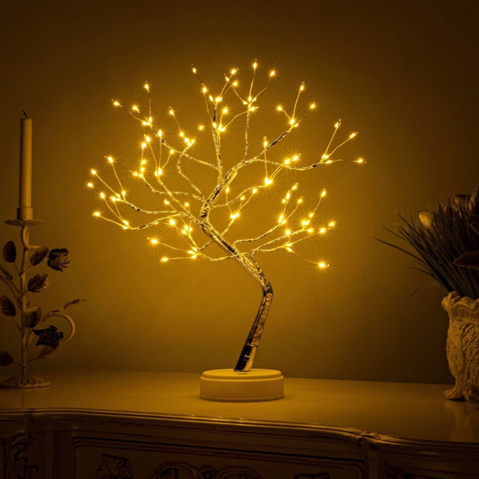Table Lamp PVC Copper 19 in USB Rechargeable Bedroom Desk Night Light | Thomler