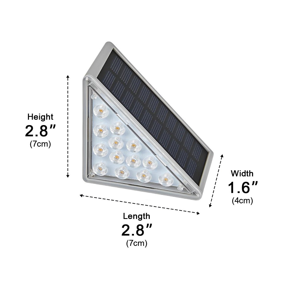 Solar Stair Light LED 7.0 cm Motion Sensor Waterproof Outdoor Step Pathway Lighting Warm White | Thomler