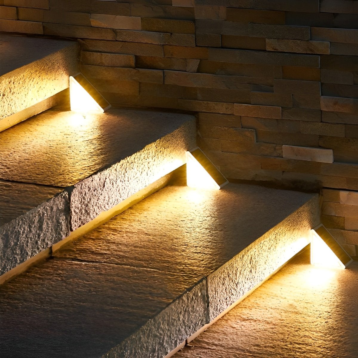 Solar Stair Light LED 7.0 cm Motion Sensor Waterproof Outdoor Step Pathway Lighting Warm White | Thomler