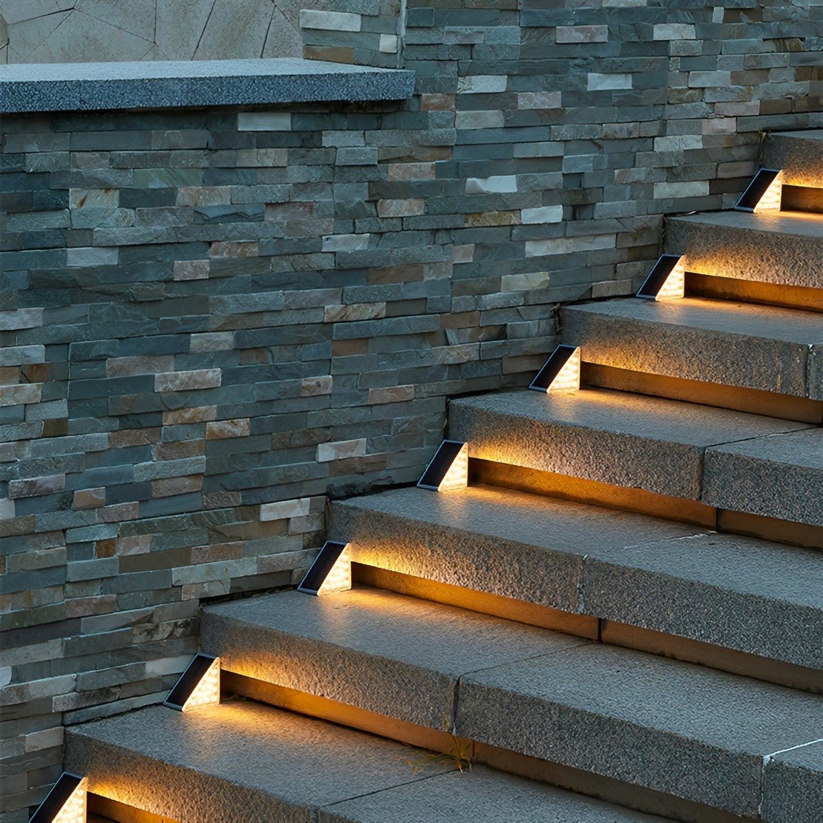 Solar Stair Light LED 7.0 cm Motion Sensor Waterproof Outdoor Step Pathway Lighting Warm White | Thomler