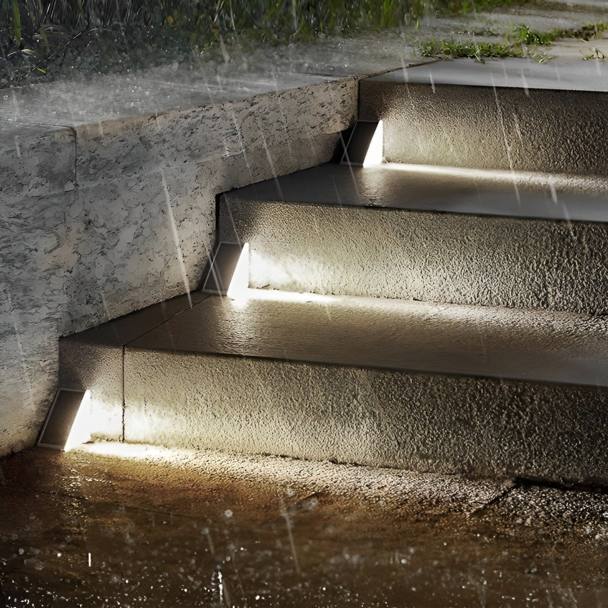 Solar Stair Light LED 7.0 cm Motion Sensor Waterproof Outdoor Step Pathway Lighting Warm White | Thomler
